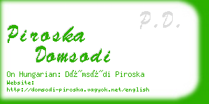 piroska domsodi business card